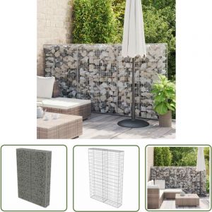 The Living Store Mur &agrave; gabion avec couvercles Acier galvanis&eacute; 100x20x150 cm - Mur En Gabion - Cl&ocirc;ture En Gabion - Panneau De Cl&ocirc;ture - D&eacute;coration