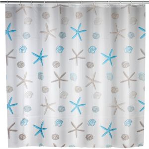 Rideau de douche Original Bella Mare, rideau de douche 180x200 cm, waterproof, 12 anneaux rideau de douche en plastique blanc inclus, peva matériau