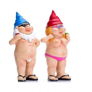 Nains de Jardin Nains de Jardin Nus Amusants - Petites Statues grossières - Cadeau de Jardinage pour Les familles et Les voisins (Un Couple) [Classe