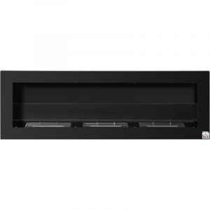 Chemin&eacute;e &agrave; l'&eacute;thanol, br&ucirc;leur &agrave; bio&eacute;thanol, 3 r&eacute;servoirs de 1 L, autonomie de 3 heures, 2 000 W, sans fum&eacute;e, fixation murale, acier, verre tremp&eacute;,