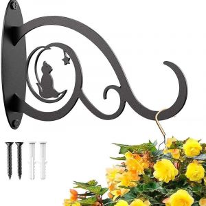 CCYKXA 1 Pi&egrave;ces Supports de Panier Suspendu en Fer Forg&eacute; en M&eacute;tal, Suspension Mural Crochet Plante, Support Panier de Jardin, pour Pot Fleur