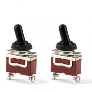 2 Pièces Interrupteur à Levier Marin Étanche, Interrupteur 12v Precable, Interrupteur Miniature, 12V dc 30A 2 Broches on/off spst avec Capuchon