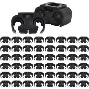 Colliers de serrage pour flexibles de frein automobile , 50 pi&egrave;ces , support de fixation &agrave; 2 points , double collier , plastique noir , pi&egrave;ces