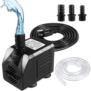 Pompe de fontaine, pompe &agrave; eau submersible 150GPH (8W 600L/H), petite pompe de fontaine ext&eacute;rieure silencieuse avec tuyau de 3,3 pieds (diam&egrave;tre