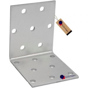&Eacute;querre d&rsquo;assemblage renforc&eacute;e galvanis&eacute;e 60 x 60 x 50 mm &ndash; plaque perfor&eacute;e connecteur m&eacute;tal fixation bois/m&eacute;tal patte de raccord universelle &ndash; GeZu