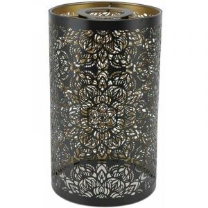 Abat-Jour Sculpture Creuse Abat-Jour En Fer Forg&eacute; Abat-Jour En Fer Table Circulaire Abat-Jour Moderne En M&eacute;tal Cylindrique Motif Circulaire E27 E26