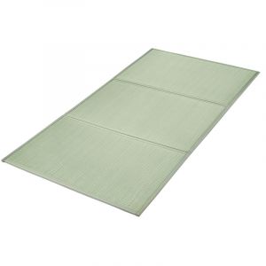 VEVOR Tatami en Jonc Naturel, Matelas Japonais Pliable de Taille Lit Jumeau, Tapis de Sol Japonais avec Support Antiderapant et Parfum Frais, Matelas