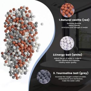 ZVD - Recharge Filtre Douche Anti-Calcaire - Kit 6 Mois, Billes douchette, Filtre &agrave; Billes ions N&eacute;gatifs