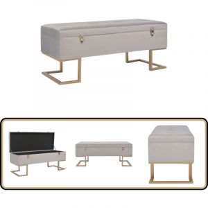 Vidaxl - Banc avec compartiment de rangement 105 cm Gris Velours - Banc Coffre - Banc Tissu - Banc Design - Banc Entrée - Meuble Rangement