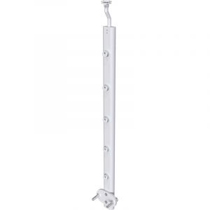 Poteau pour garde-corps - Aluminium argent&eacute; - 97.9-103.9cm de haut - Avec 5 supports de tubes bien pr&eacute;-mont&eacute;s - Int&eacute;rieur & ext&eacute;rieur - Poser lat&eacute;ral