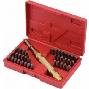Dpzo - Lettre à Frapper, Coffret de 38pcs Poinçons Chiffres et Lettres avec Outil à Poinçons avec Poinçons Poinçons à Frappé Automatique 8 mm pour