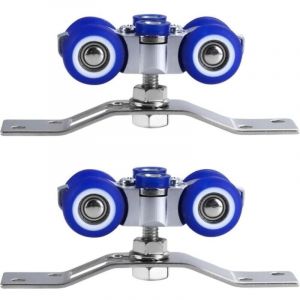 2 Pi&egrave;ces Galet Porte Coulissante, Roulette Porte Coulissante en Acier Inoxydable, Peut tourner &agrave; 360&deg;, pour Porte Coulissante Simple, Porte Pliante,