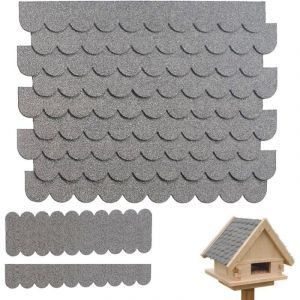 Mini Bardeaux pour Nichoir, 21 Pi&egrave;ces Auto-Adh&eacute;sifs Bardeaux De Toiture Imperm&eacute;ables, pour Nichoir, Clapier, Toit De Bo&icirc;te Aux Lettres