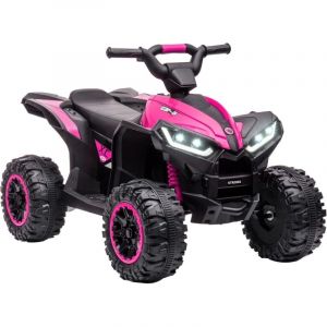 Quad &eacute;lectrique pour Enfant 12 V, Voiture &eacute;lectrique Enfants 2 Moteurs 2 Vitesses 3-6 km/h, phares LED, klaxon, MP3 et USB, 3 &agrave; 5 Ans,83x 53x