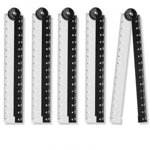 5pcs r&egrave;gle pliante 15cm r&egrave;gle pliable r&egrave;gle de papeterie de pr&eacute;cision r&egrave;gle g&eacute;om&eacute;trique droite enfants outils de mesure en plastique &eacute;cole Bureau