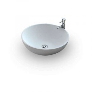 Collection Boléa - Vasque à poser ronde 40 cm en Solid surface Ambra