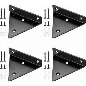 4 Pièces Supports d'étagère Flottants, Supports à Tablettes Muraux Triangulaires Invisibles, Equerre Etagere Murale Métal pour étagère..DEBUNS