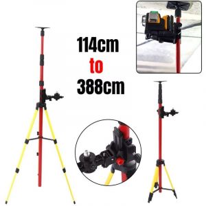 Ej.life - Poteau télescopique avec trépied, 3,88 m Perche de niveau laser réglable, pour Laser Rotatif et Niveau Laser