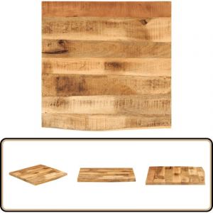 Dessus de table 80x80x2,5 cm bord vif bois massif manguier brut - Dessus De Table - Table Basse - Plateau De Table - Bois Massif - Manguier