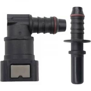 2pcs Raccord durite Essence, Connecteur de Tuyau de Carburant Coude Femelle,9.89 Tuyau de Ligne de Carburant Raccord Rapide id8 Raccord Rapide