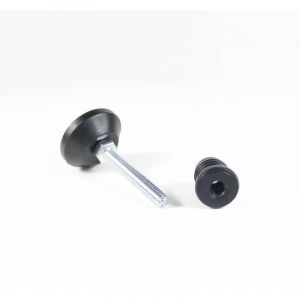 Ajile - Kit de R&eacute;glage / Mise &agrave; Niveau pour tube rond diam. 22 mm avec Pied V&eacute;rin Filet&eacute; Acier Zingu&eacute; M8x50 mm Embase diam. 40 mm