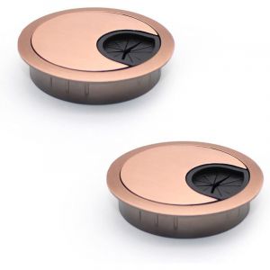 2 Pcs Oeillet De C&acirc;ble En M&eacute;tal Pour Oeillet De Sortie De Rangement De C&acirc;ble De Bureau ，C&acirc;bles Ronds Encastrables Dor&eacute; Luxueux- Passe Cable pour