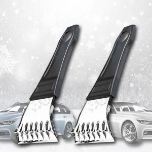 2 Pcs Neige Gratte Pare Brise, Gratte-Glace Pare Brise Vitres, Neige Gratte Pare Brise Voiture Professionnel Raclette, Grattoir &agrave; Glace Raclette Pare