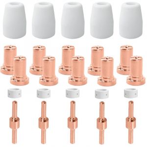 Decoupeur Plasma Buse Consommables Parkside Tip Buse Plasma Decoupe Electrode Tip Buse Consommable pour Cut 30 40 50 (25 pi&egrave;ces)