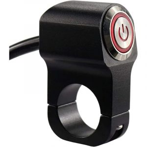 Interrupteur &agrave; bouton unique, interrupteur &eacute;tanche 12 V pour moto, interrupteur rouge de guidon de 22 mm, convient aux interrupteurs &agrave;