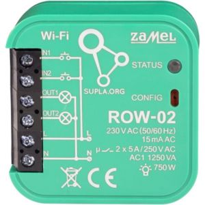 Zamel Module Wi-Fi 2 Canaux ROW-02 - Blanc - Contr&ocirc;le &Eacute;clairage Distance - Compatible Smartphone