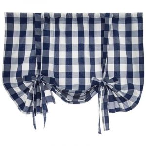 (Bleu)Rideaux - VICHY - Cantonni&egrave;res - Bleu - 80x140cm - Occultant - Style Campagne