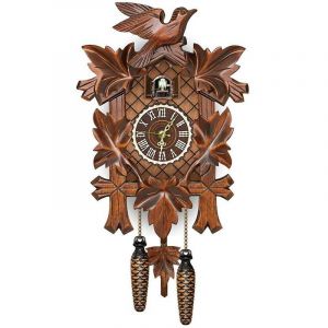 Pendule &agrave; coucou de la For&ecirc;t-Noire allemande Horloge murale &agrave; coucou en bois de style nordique r&eacute;tro - CL303