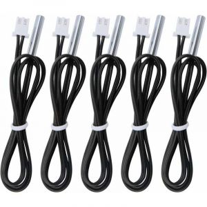 5 pi&egrave;ces Sonde de temp&eacute;rature 10k B3950, Capteur de temp&eacute;rature -25 &agrave; 125 degr&eacute;s Celsius, 0,5 m&egrave;tre sonde de capteur de temp&eacute;rature NTC Sensible en
