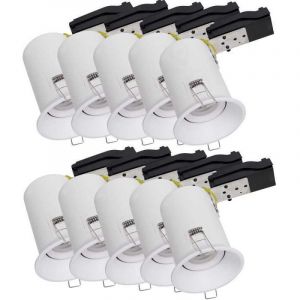 Lot de 10 Support de spot fixe blanc GU10 BBC RT2012 IP65 &eacute;tanche Basse Luminance ref.941