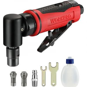 Workpro - Meuleuse d'Angle à Air 6,3 mm (1/4') Multifonctionnelle, Meuleuse d'Angle Pneumatique - Pression Maximale 6,3 bar, 20,000 tr/min, Comprend