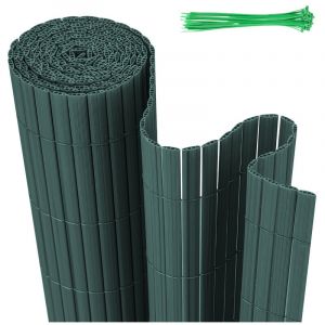 Einfeben - Canisse en pvc double face,90% d'occultation,Vert,H.120 cm x L.800 cm