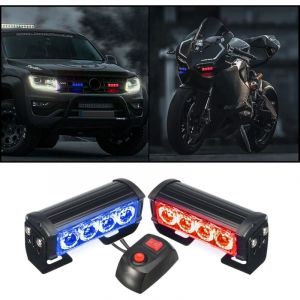 Lumi&egrave;res Stroboscopiques, 2PCS 8 LEDs d'urgence Stroboscopique Feux de D&eacute;tresse Feux de Secours Clignotant Feux D'avertissement 12V Universel pour