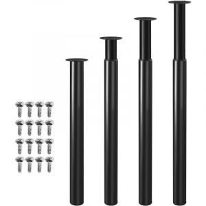 Swanew - einfeben Lot de 4 Pieds de meubles base ronde Moderne Pieds de Armoire pour Table Hauteur ajustable 70-110cm Métal