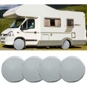 Dpzo - Lot de 4 Housses de Pneu, Housses de Protection de Roue imperméables universelles pour Caravane, remorque, Camping-Car, Voiture, Camion (27-29