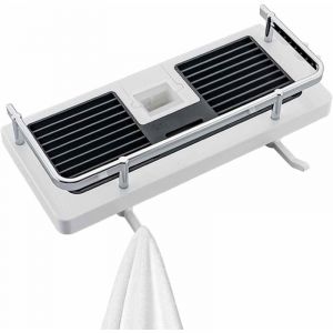 Support de Barre de Douche - Étagère de Barre coulissante de Douche sans perçage Fourniture de Stockage de Salle de Bain étagère à Barre coulissante
