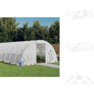 Vidaxl - Serre avec cadre en acier blanc 40 m&sup2; 10x4x2 m - Serre De Jardin - Abri Jardin - Tunnel De Jardin - Greenhouse - Serrez