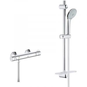 Grohe Set Mitigeur Thermostatique de Douche + Ensemble de douche complet 3 jets EUPHORIA 110 (34840000-EUPHORIA3)