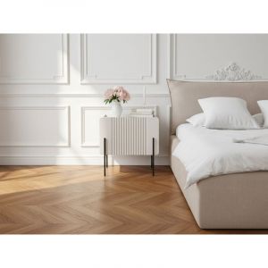 BOBOCHIC - Table de chevet 1 tiroir MATHILDE pieds noir Beige