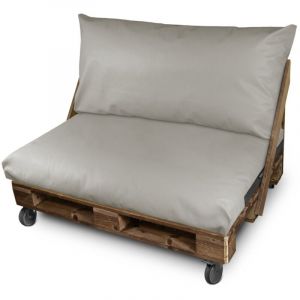 Coussin pour palette Similicuir Extérieur Gris Clair Housse Siège 120x80x20 Sans Garnissage Gris Clair