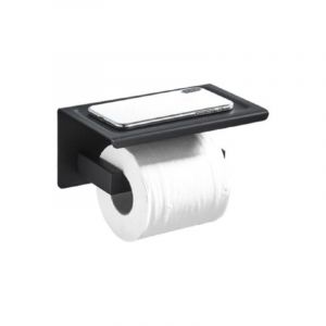 Linghhang - Distributeur papier wc avec étagère loft-game noir mat - Noir