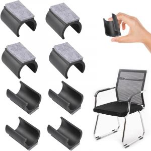Lntyq - Lot de 8 patins de chaise cantilever en feutre pour chaises ø 24-25 mm Patins en feutre pour chaises basculantes, parquet, pour protéger les