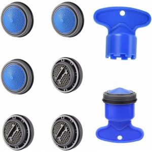 YMYNY 6 Pièces Mousseur Aérateur M24 Économiseur d'eau Embout Aérateurs de Robinet Filetage Extérieur 24mm avec Clé pour Mitigeur d'Evier de Cuisine