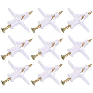 Alovez - 100 Pièces Fixations pour Plaques de Plâtre (50 Chevilles, 50 Vis), Chevilles Et Vis pour Plaques de Plâtre, Ancres Chevilles et Vis pour