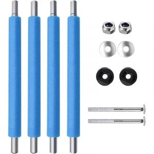 Pièces Poteaux de Trampoline de Remplacement, 196cm Bâtons de Rechange pour Trampoline, Poteaux de Trampoline avec Housses Anti-Collision en Mousse,