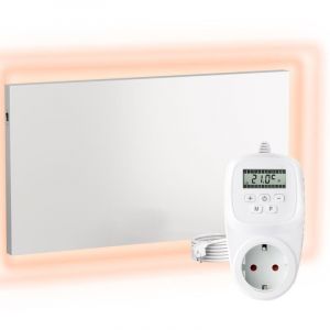 Chauffage mural infrarouge avec thermostat [INCL.TH12 thermostat] &ndash; Radiateur mural &agrave; infrarouge&ndash;Chauffage infrarouge en cristal de carbone&ndash;Panneau